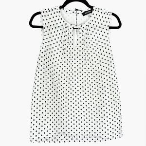 Nine West Black and White Polka Dot Sleeveless Keyhole Top Women’s Size Large